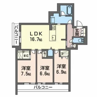 シティプラザ長者【2階】の間取り