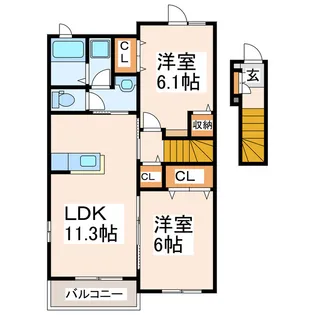 サンワード【2階】の間取り