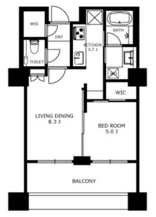 東京都港区三田1【マンション】の間取り