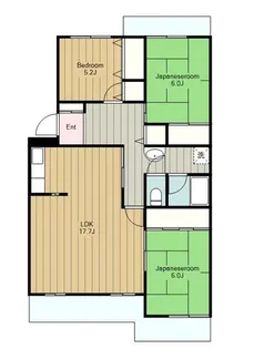 森の里くすのき台団地1号棟【4階】の間取り