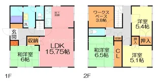 神奈川県茅ヶ崎市浜之郷【一戸建】の間取り