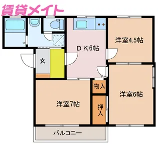 コーポフォーチュンB【2階】の間取り