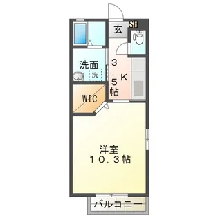 キャトルセゾン西条A【1階】の間取り