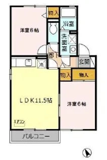 グランシャリオ【2階】の間取り