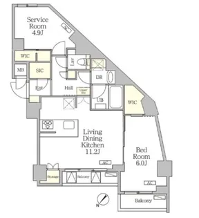 アジールコート池尻大橋【2階】の間取り