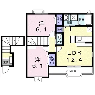 神奈川県小田原市飯田岡【アパート】の間取り