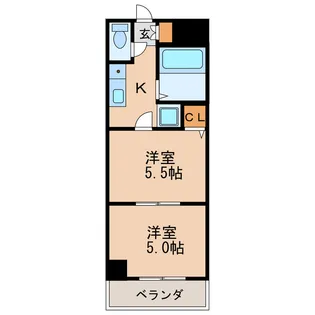 タウンエステート新栄【7階】の間取り
