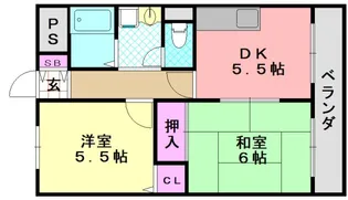 大阪府大阪市平野区西脇4【マンション】の間取り
