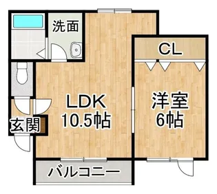 1LDKの間取り画像