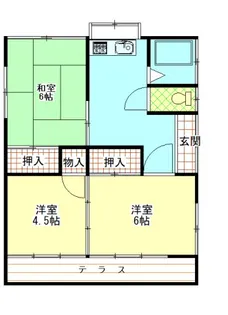 緑町貸住宅【1階】の間取り
