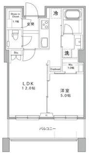 1LDKの間取り画像