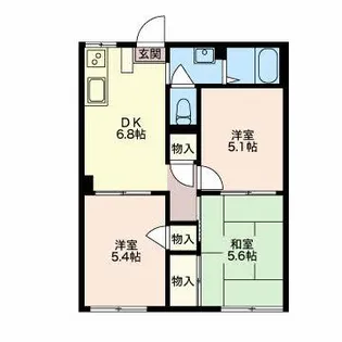 グリーンヒルズB【1階】の間取り