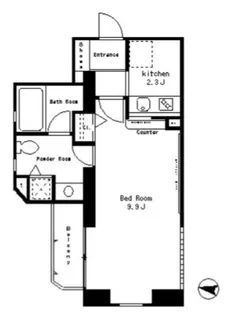 東京都港区西麻布1【マンション】の間取り