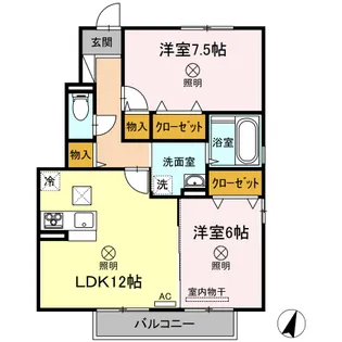 レゾナンツ A棟【1階】の間取り