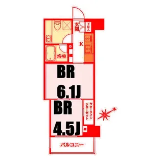 ザ・パークハビオ横浜東神奈川【5階】の間取り