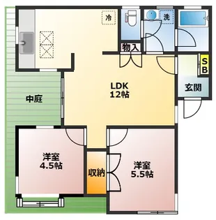 亀谷マンション【1階】の間取り