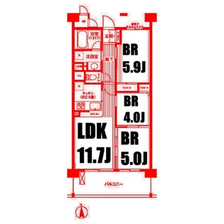 ピエス綱島【3階】の間取り