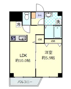 1LDKの間取り画像