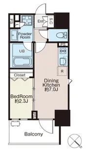 1DKの間取り画像