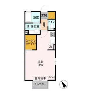 メルベーユ D【2階】の間取り