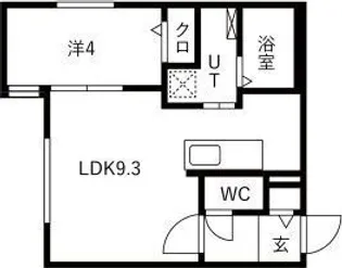 La・isola月寒(ライゾラツキサム)【3階】の間取り