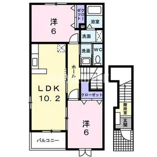 アネックス北門ウエストコート【2階】の間取り