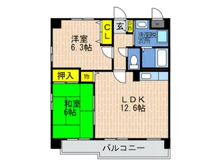 サンクレイドルカメヤマ【3階】の間取り