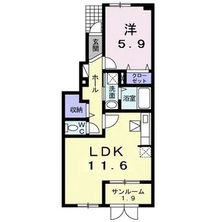 サンライズ・フィールドIII【1階】の間取り