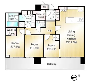 パークコート浜離宮ザ・タワー【34階】の間取り