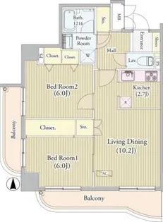 センテニアルタワー【7階】の間取り