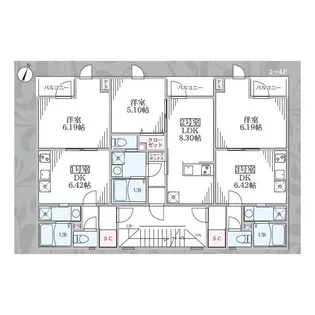 アンベリール北小岩【2階】の間取り