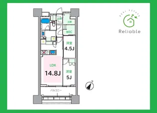 パークタワー向ヶ丘遊園【4階】の間取り