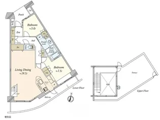 神奈川県藤沢市片瀬海岸2【マンション】の間取り