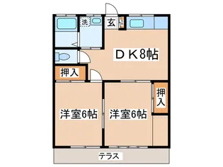 新倉ハイツ【1階】の間取り