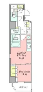 クレストコート新宿山吹町【2階】の間取り