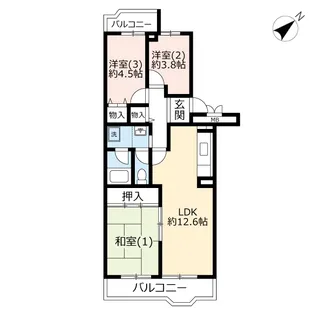 UR大津ヶ丘第二【3階】の間取り