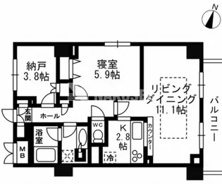 パークフラッツ学芸大学【5階】の間取り