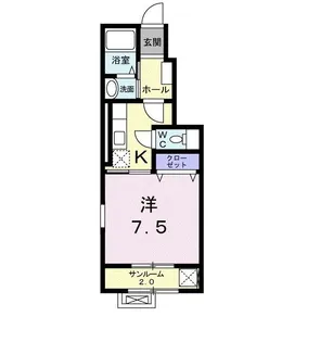 ア・ピアチェーレII【1階】の間取り