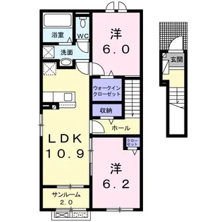 レンゲジ・シュロス【2階】の間取り