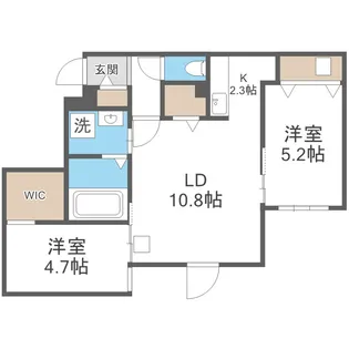Le Clair minamimaruyama(ルクレールミナミマルヤ【3階】の間取り