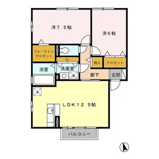 ウィルモアD【2階】の間取り