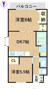 パレスカシマ【4階】の間取り