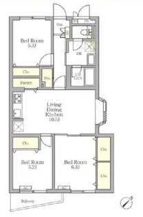 メゾンカルム中落合SOUTH【3階】の間取り