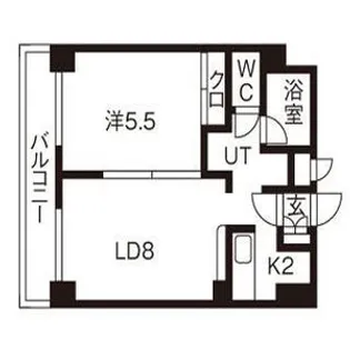 サザンスカイマーク北大【2階】の間取り