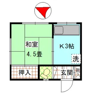 谷田部荘【1階】の間取り