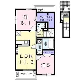 ヒラソール【2階】の間取り