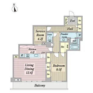 シーリアお台場一番街(SA借上)【32階】の間取り
