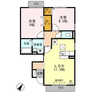 セジュール桜木【1階】の間取り