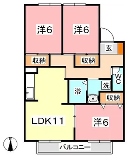セジュールグリーン【2階】の間取り