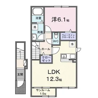 CoCoRu沼館【2階】の間取り